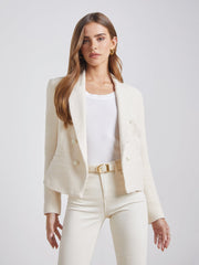 Brooke Open-Front Blazer in Ecru