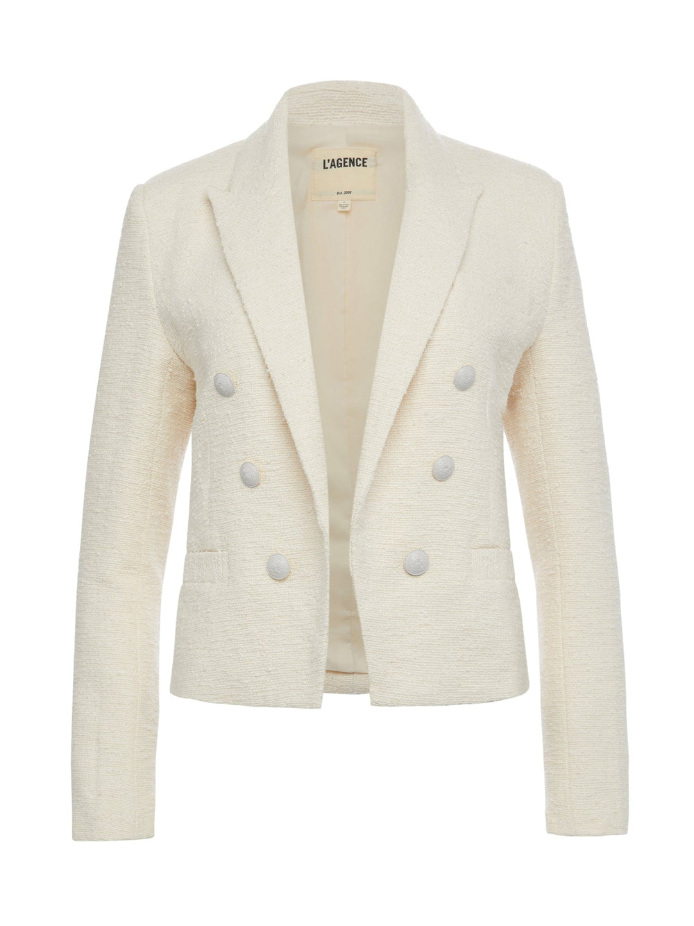 Brooke Open-Front Blazer in Ecru