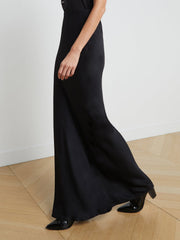 Zeta Maxi Skirt – Chic, Minimalist Satin Skirt in Black