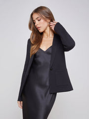 Lacey Knit Blazer In Black
