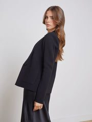 Lacey Knit Blazer In Black