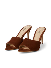 Lolita Open Toe Mule In Buckskin Suede