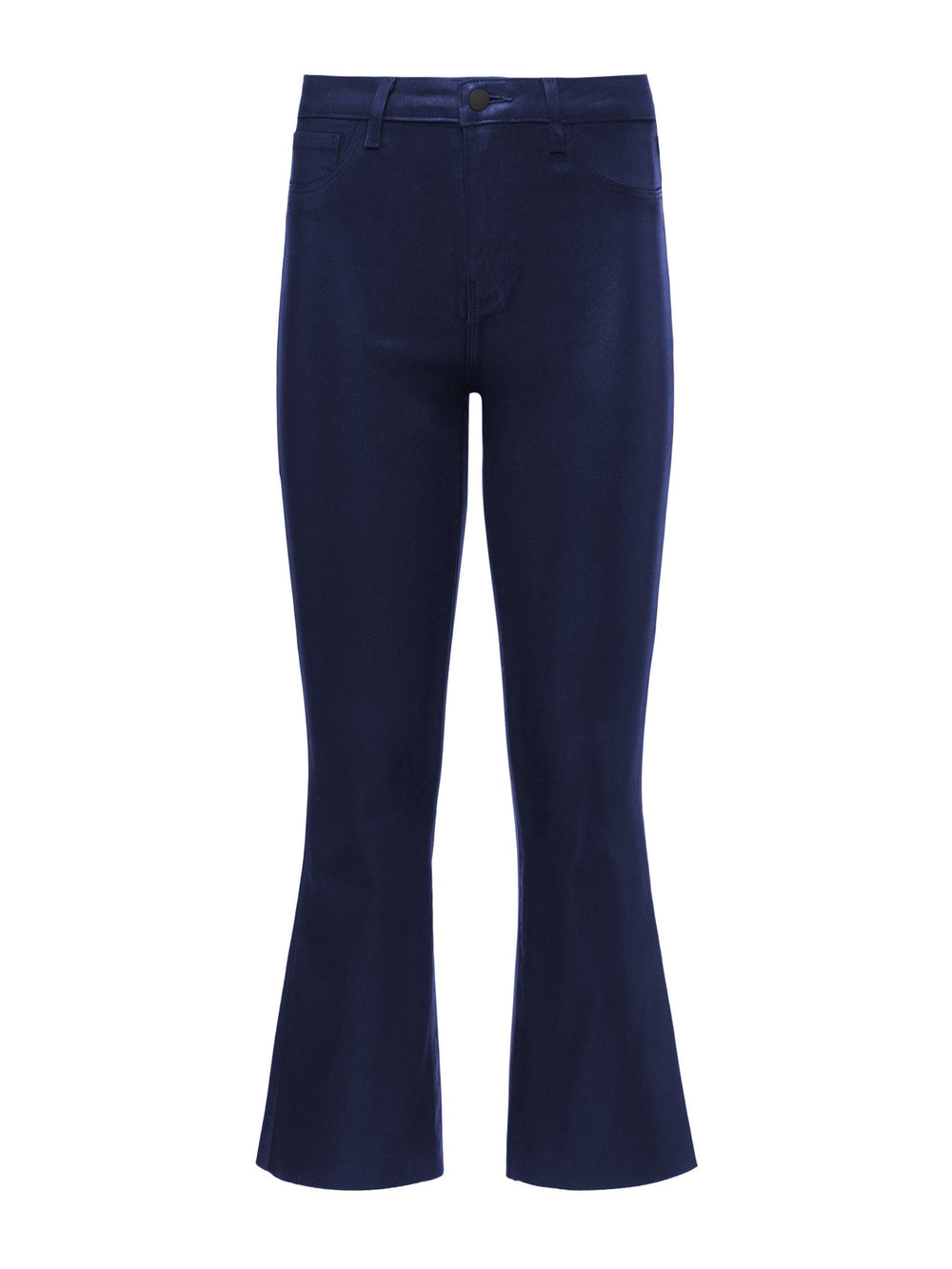 Kendra Coated Cropped Flare Jean in Midnight Coated