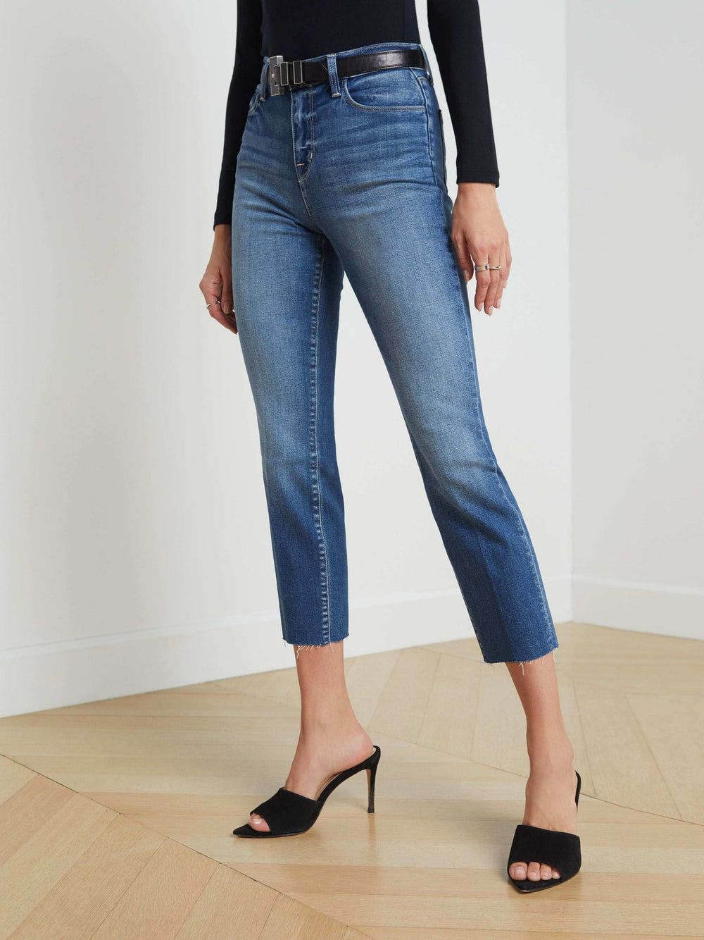 Sada High-Rise Slim-Leg Cropped Jean in Cambridge