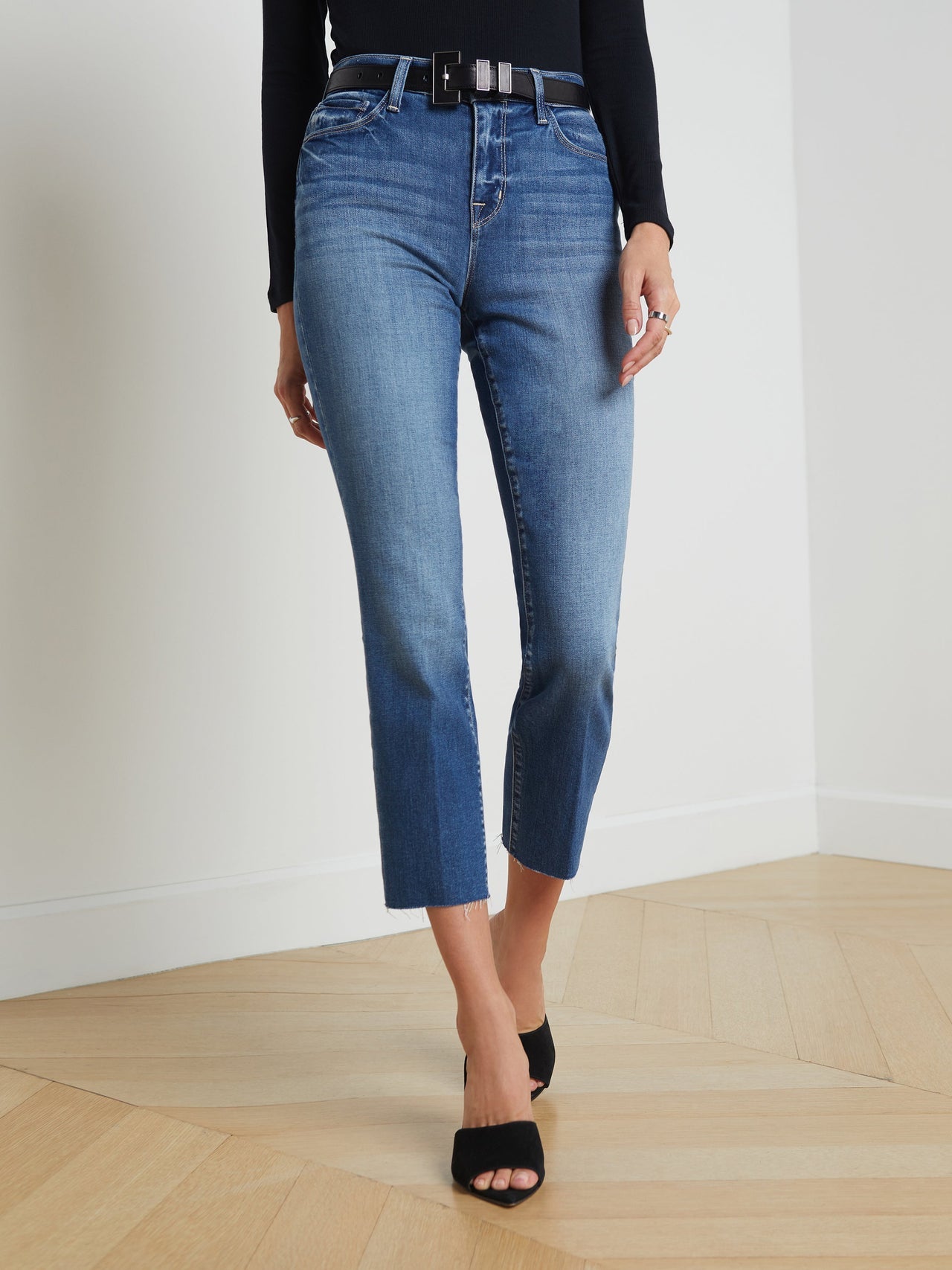 Sada High-Rise Slim-Leg Cropped Jean in Cambridge