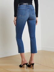 Sada High-Rise Slim-Leg Cropped Jean in Cambridge