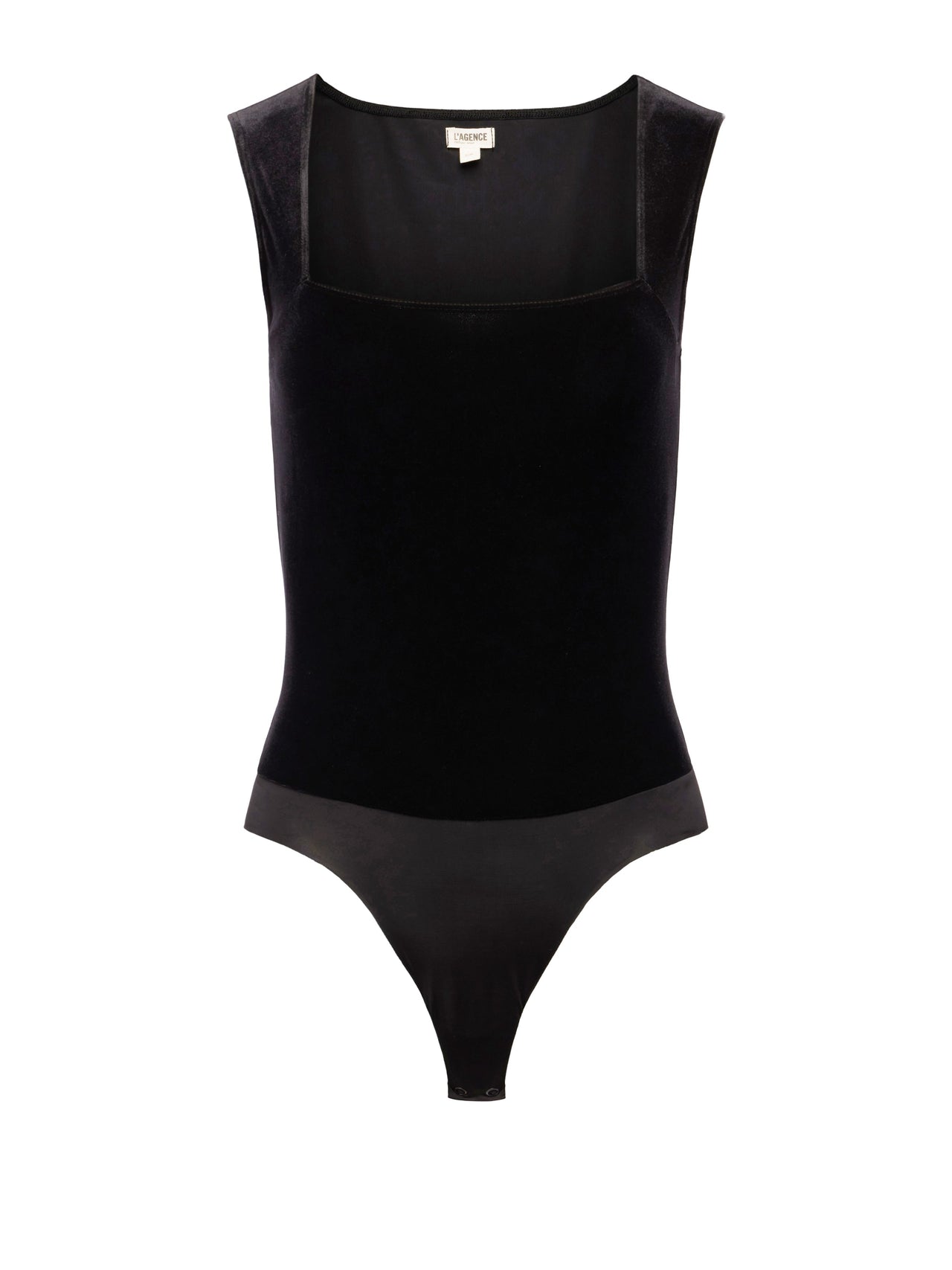 Molly Velvet Bodysuit in Black