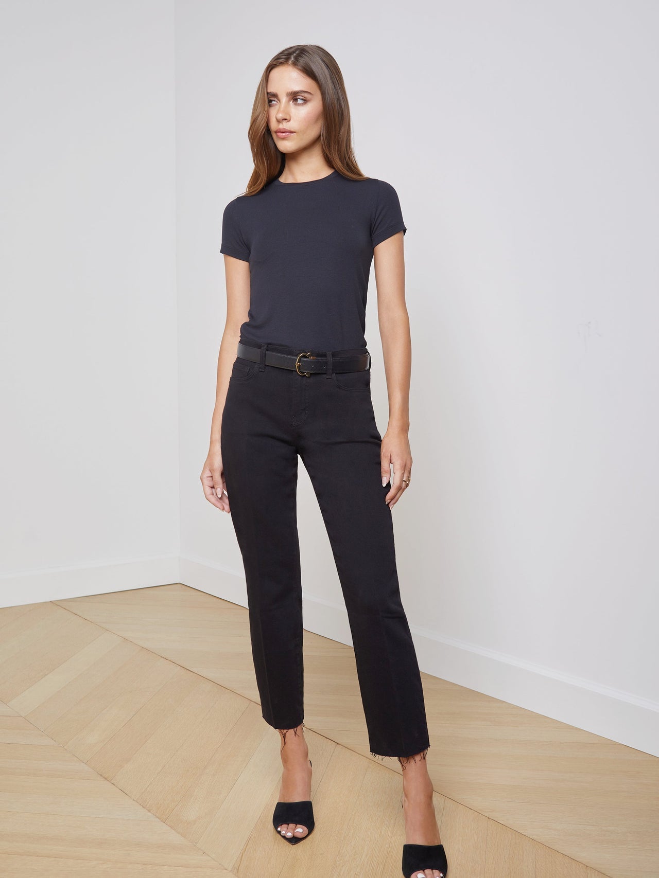 Ressi Fitted Tee in Black Micro Modal