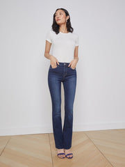 Ressi Fitted Crewneck Tee in White Micro Modal