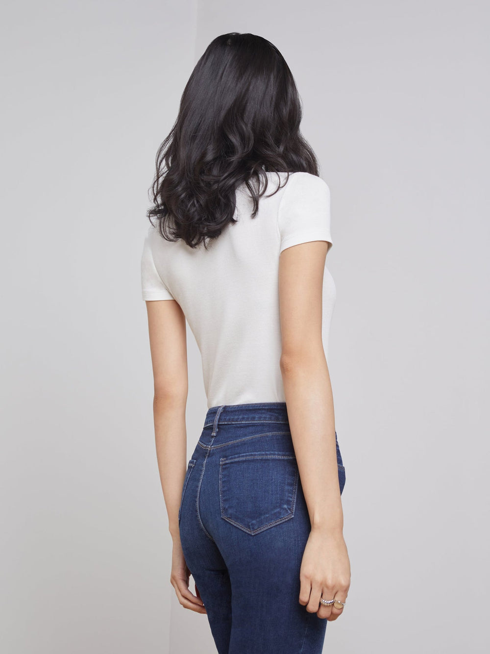 Ressi Fitted Crewneck Tee in White Micro Modal