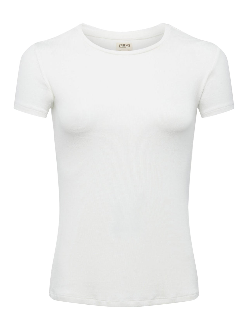 Ressi Fitted Crewneck Tee in White Micro Modal