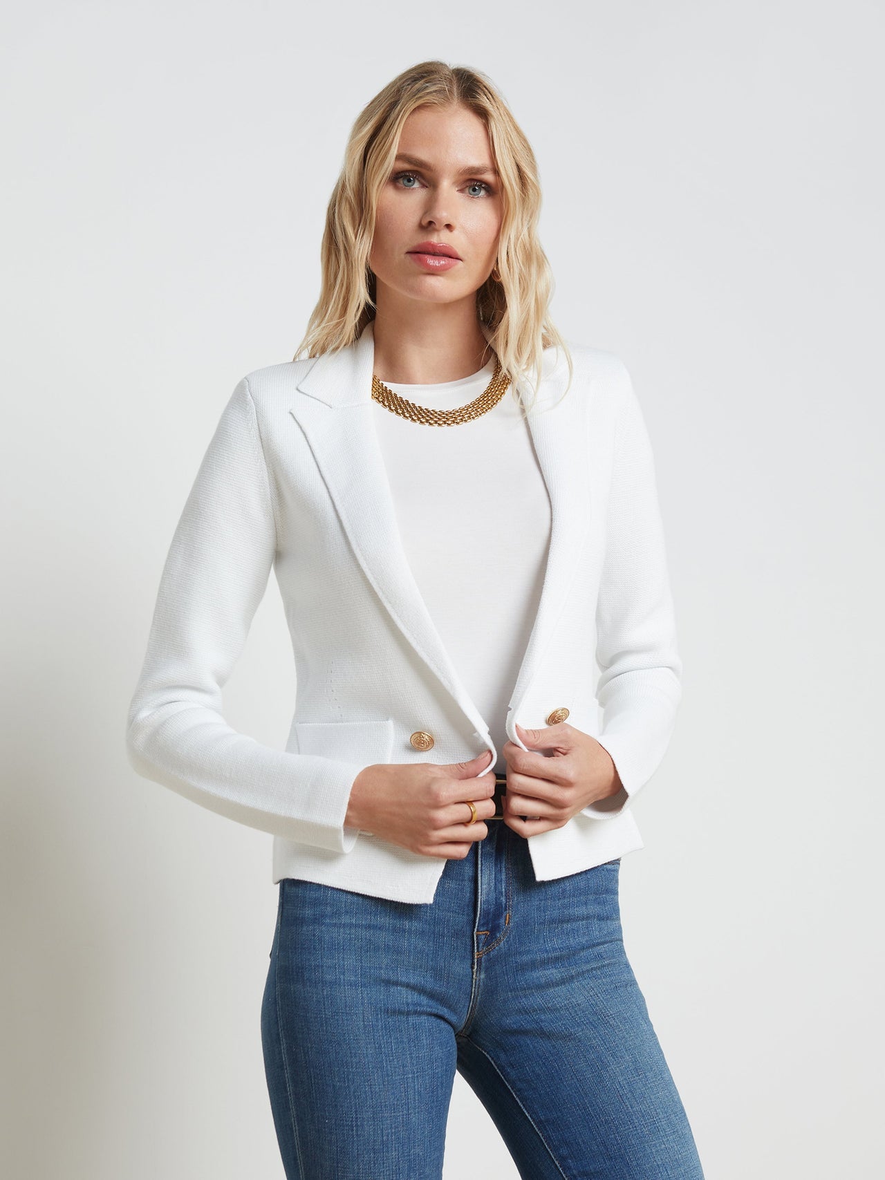 Sofia Knit Blazer in Blazer White