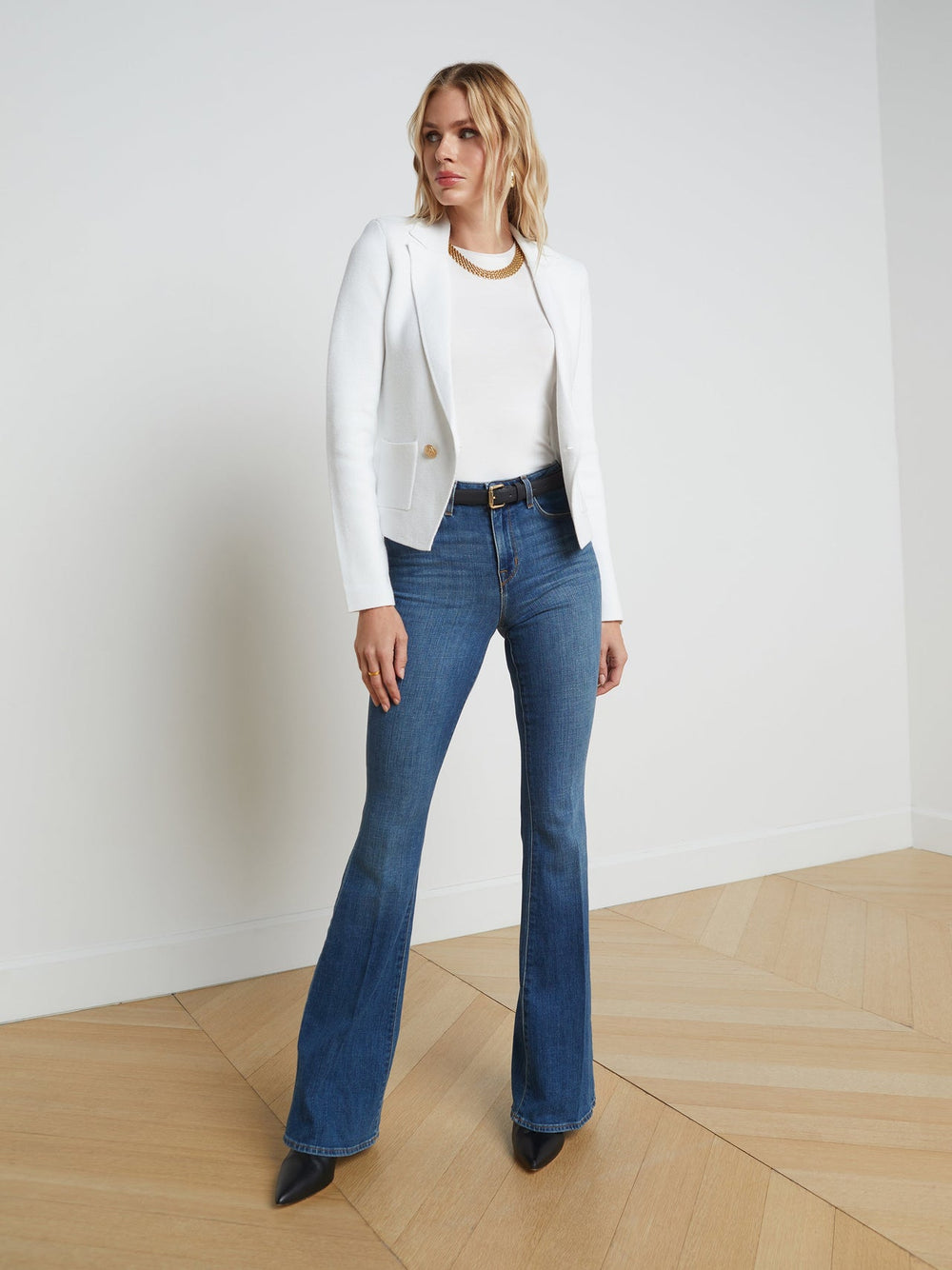 Sofia Knit Blazer in Blazer White