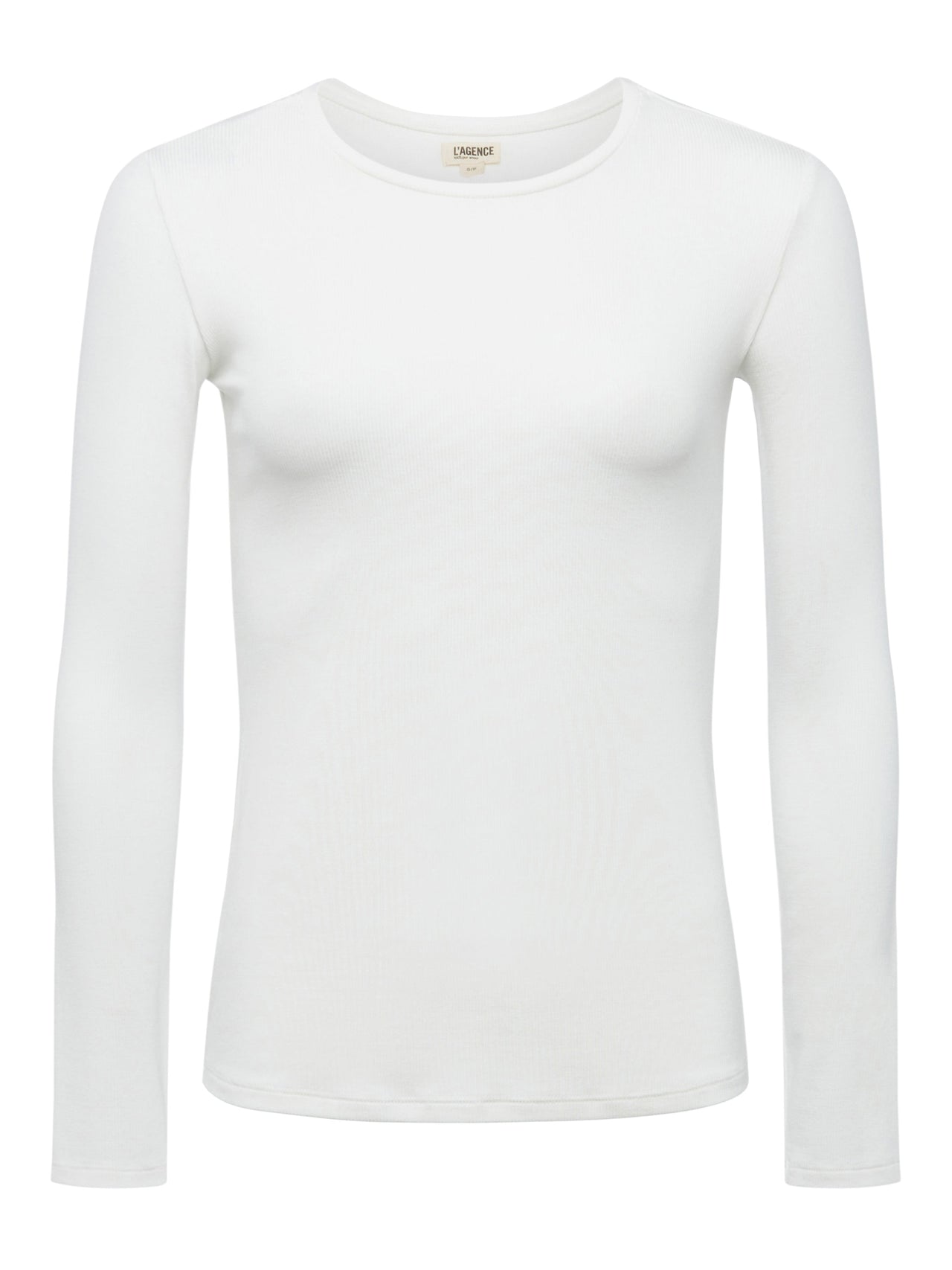 Tess Long Sleeve Tee in White Micro Modal