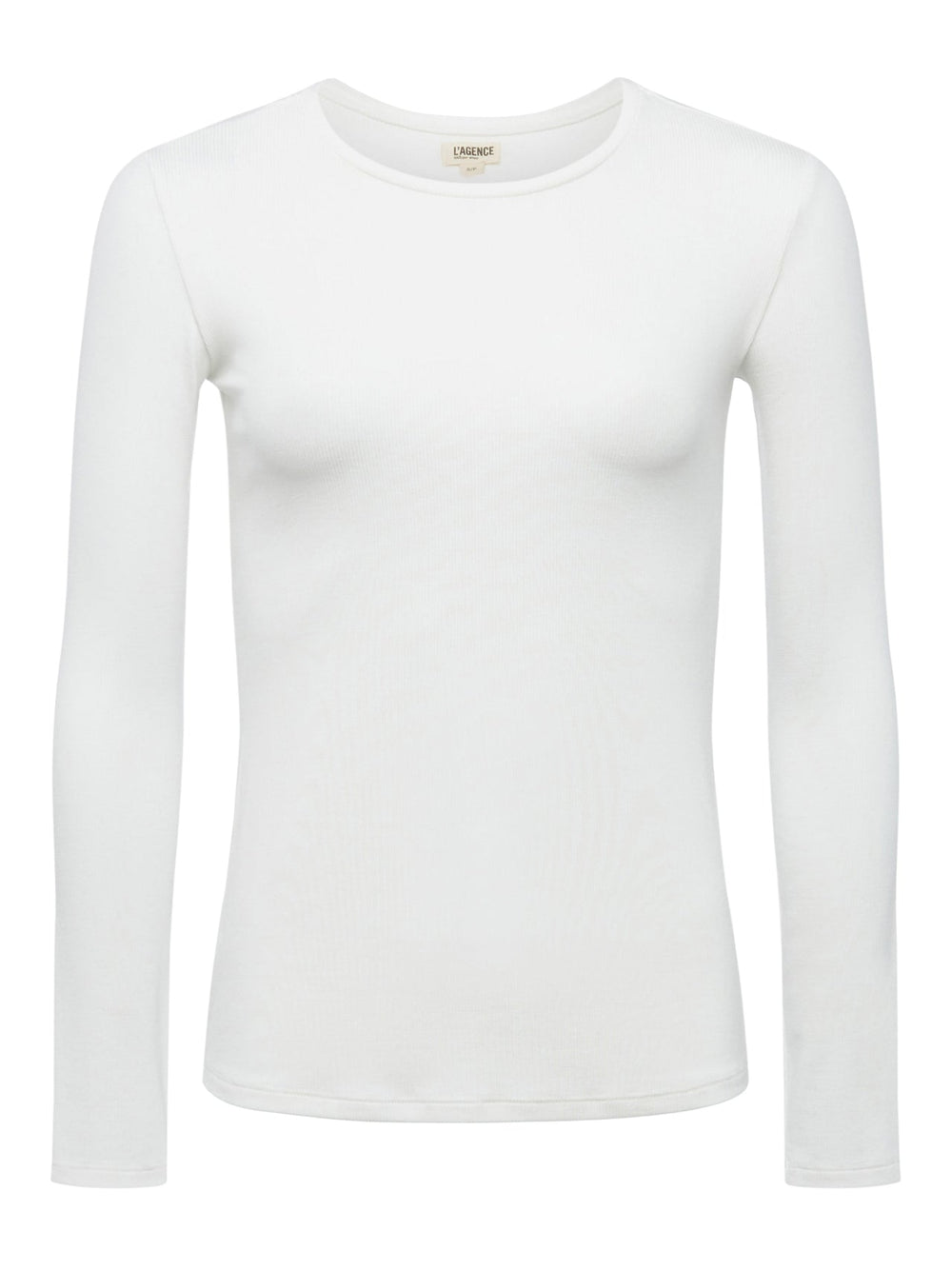 Tess Long Sleeve Tee in White Micro Modal