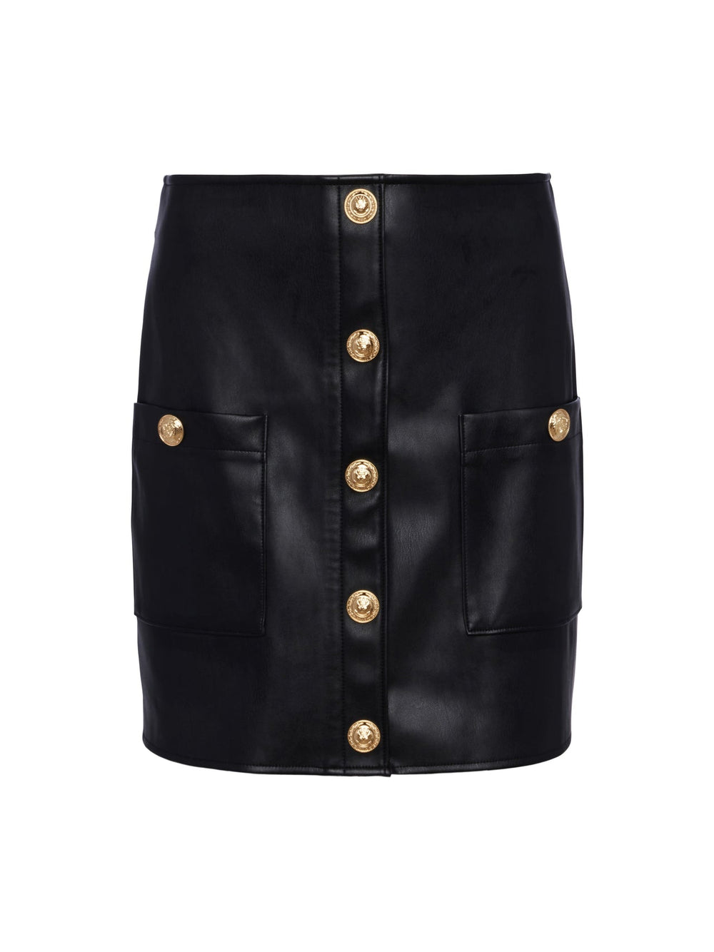 Truman Vegan Leather Mini Skirt in Black