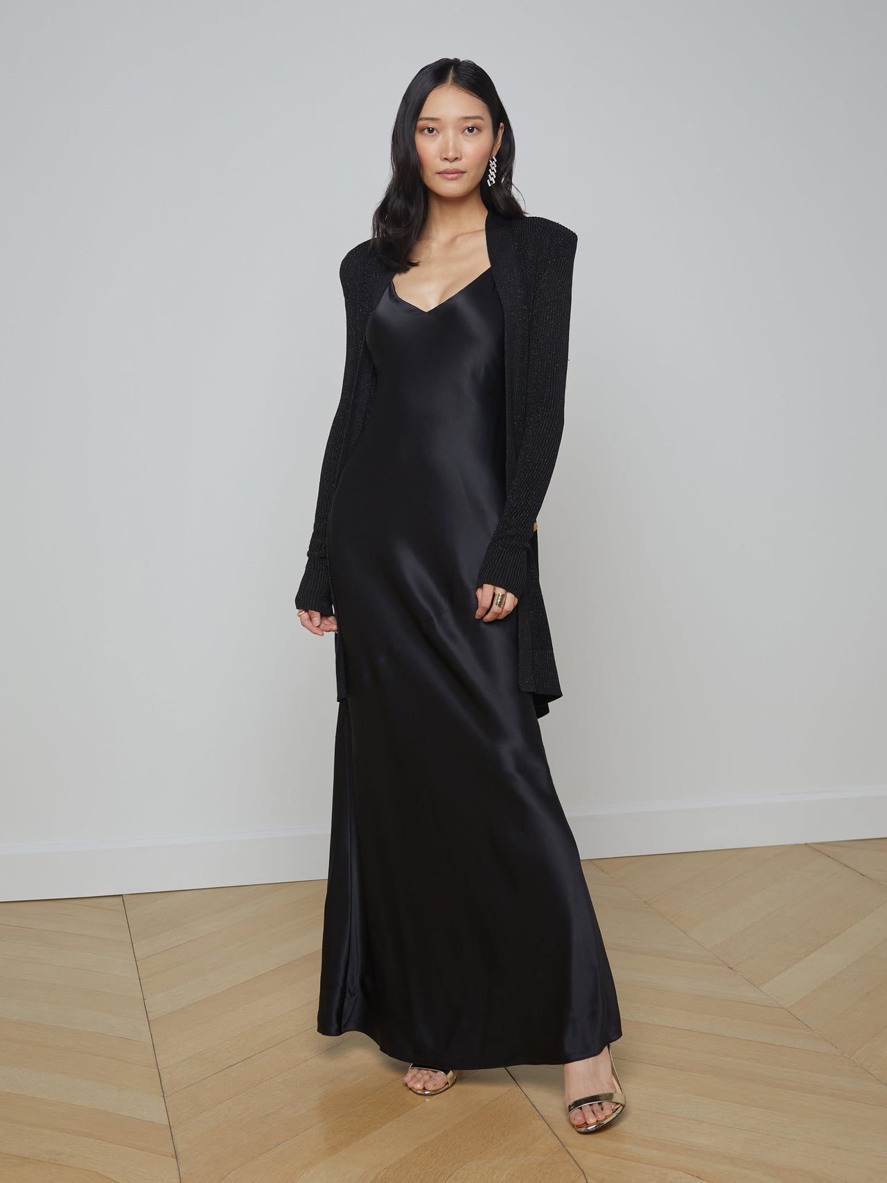 Noe Double-Breasted Cardigan in Black