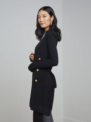 Noe Double-Breasted Cardigan in Black