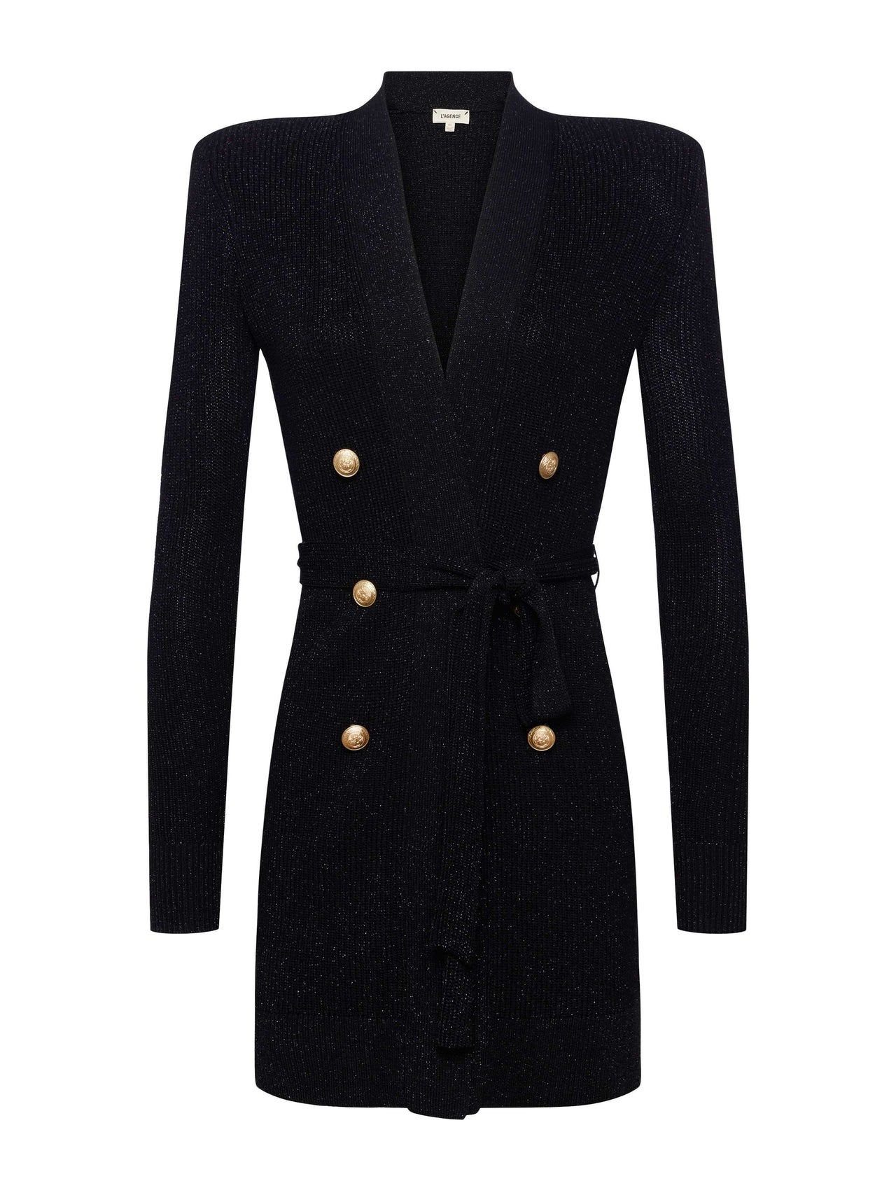 Noe Double-Breasted Cardigan in Black