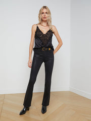 Priya Silk Lace Camisole in Black