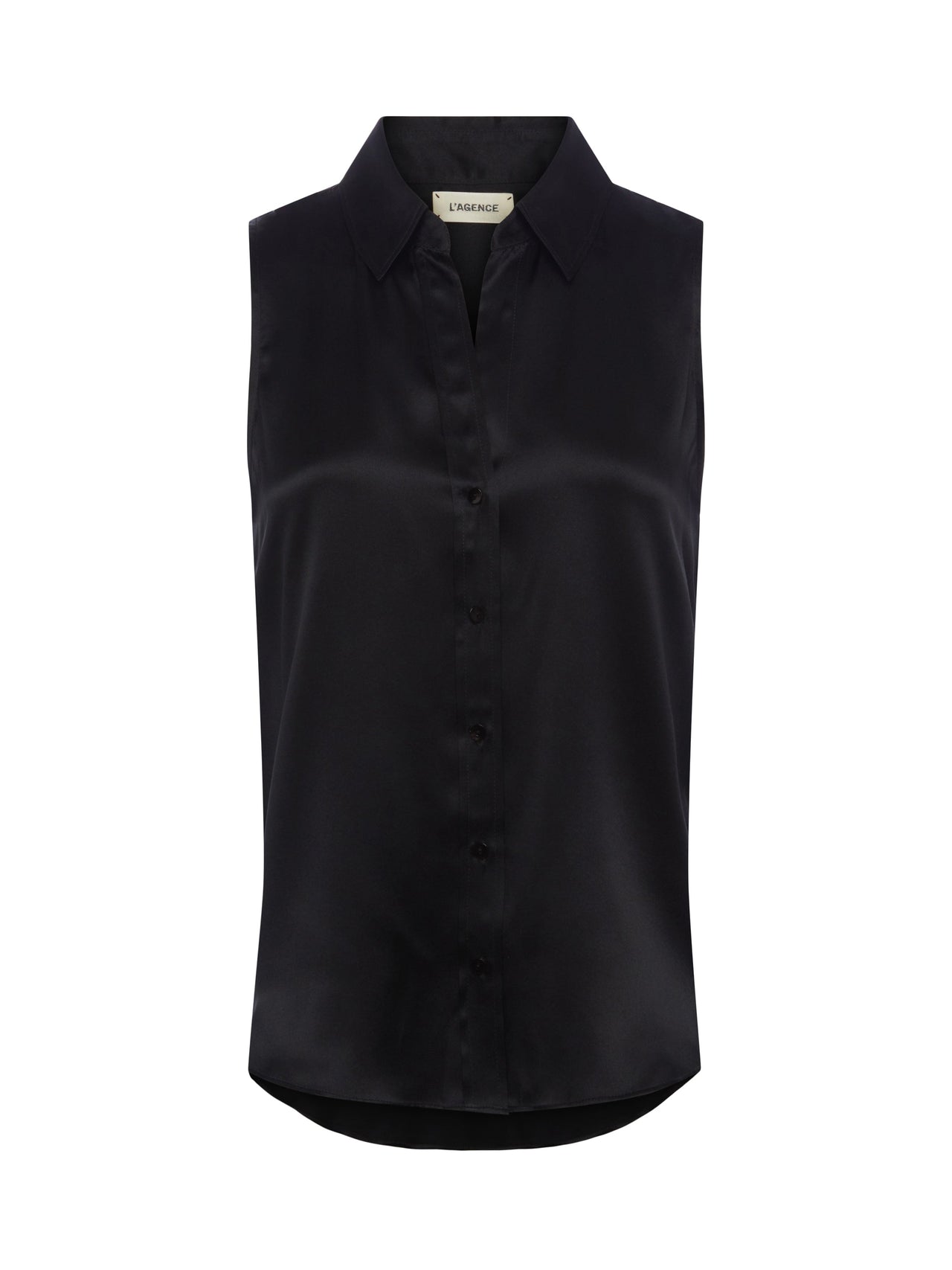 Emmy Sleeveless Silk Blouse in Black