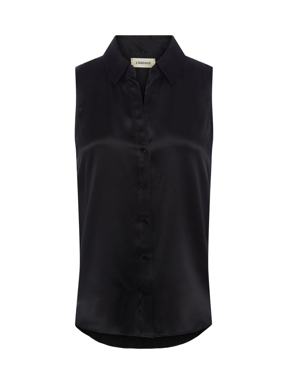 Emmy Sleeveless Silk Blouse in Black