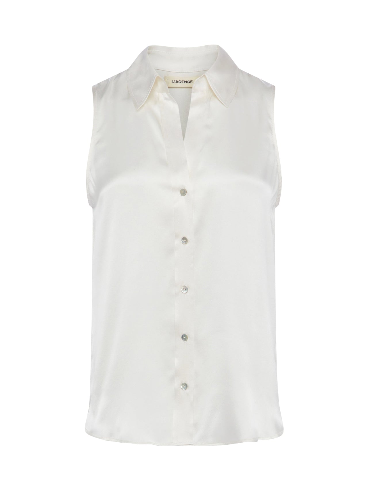 Emmy Sleeveless Silk Blouse in Ivory
