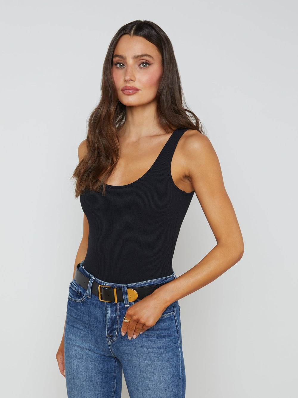 Nica Scoopneck Bodysuit in Black