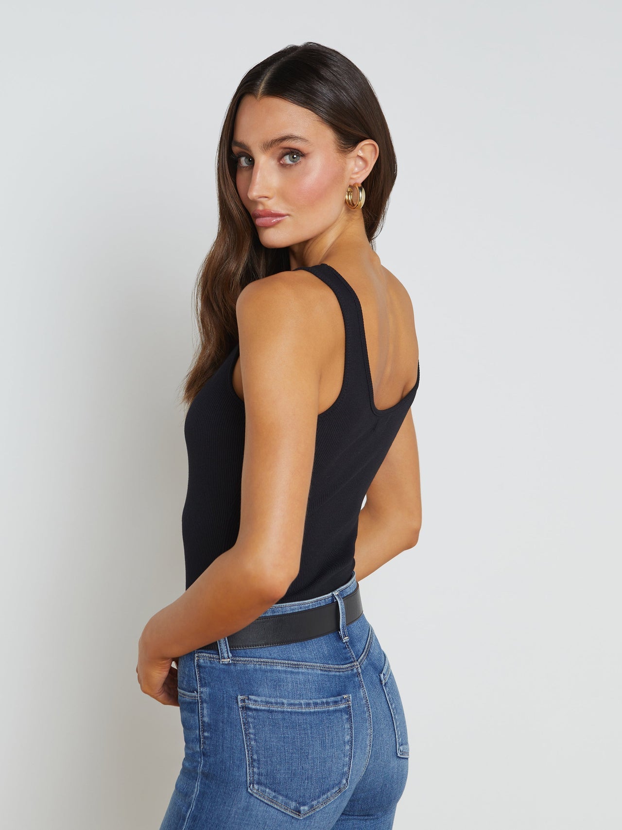 Nica Scoopneck Bodysuit in Black