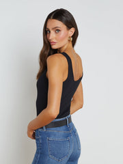 Nica Scoopneck Bodysuit in Black