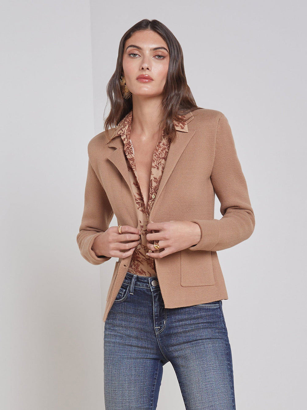 Sofia Knit Blazer in Ginger Snap
