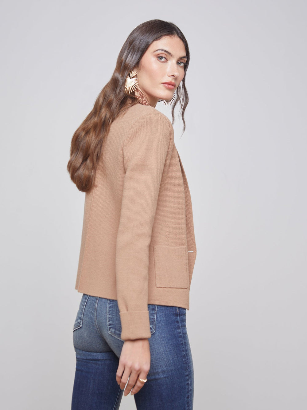 Sofia Knit Blazer in Ginger Snap