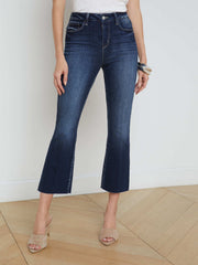 Kendra High-Rise Cropped Flare Jean in Columbia