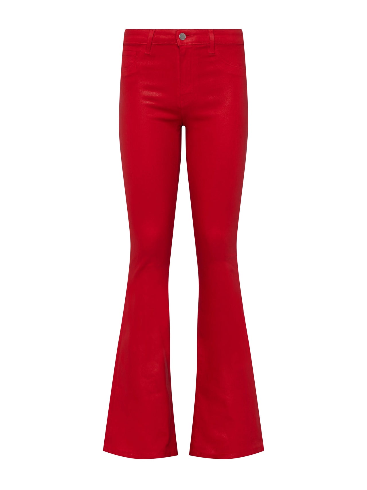 Marty Coated Flare Jean in Tango Red Coated