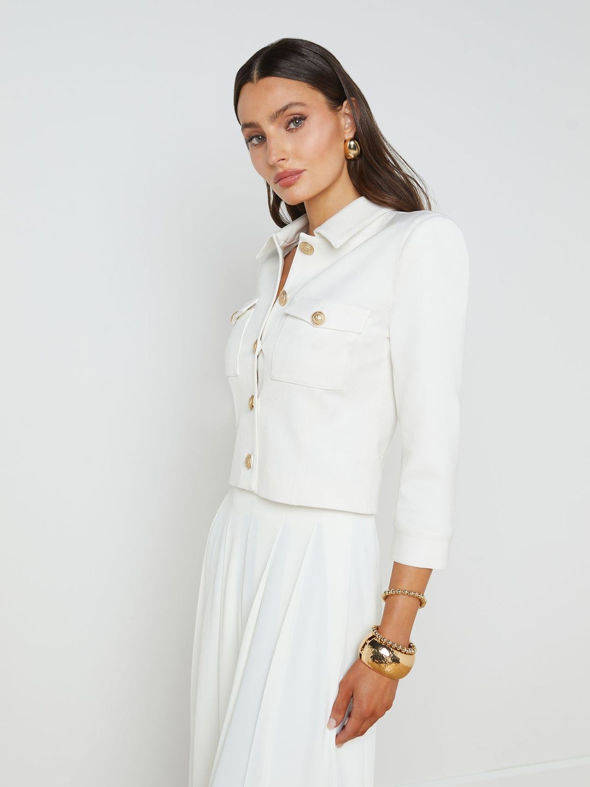 Kumi Cropped Jacket in White
