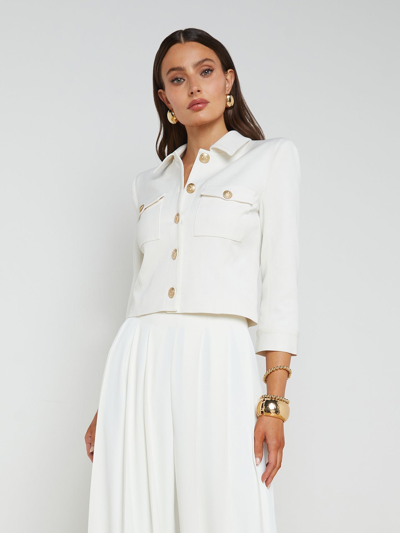 Kumi Cropped Jacket in White