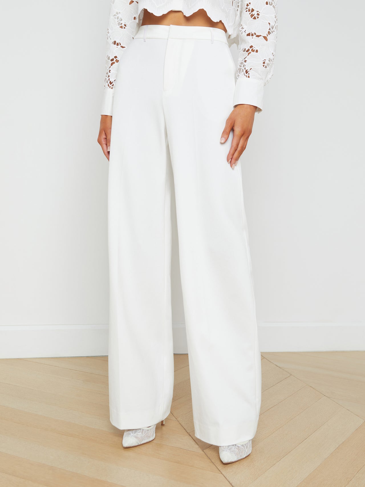 Livvy Straight-Leg Trouser in White