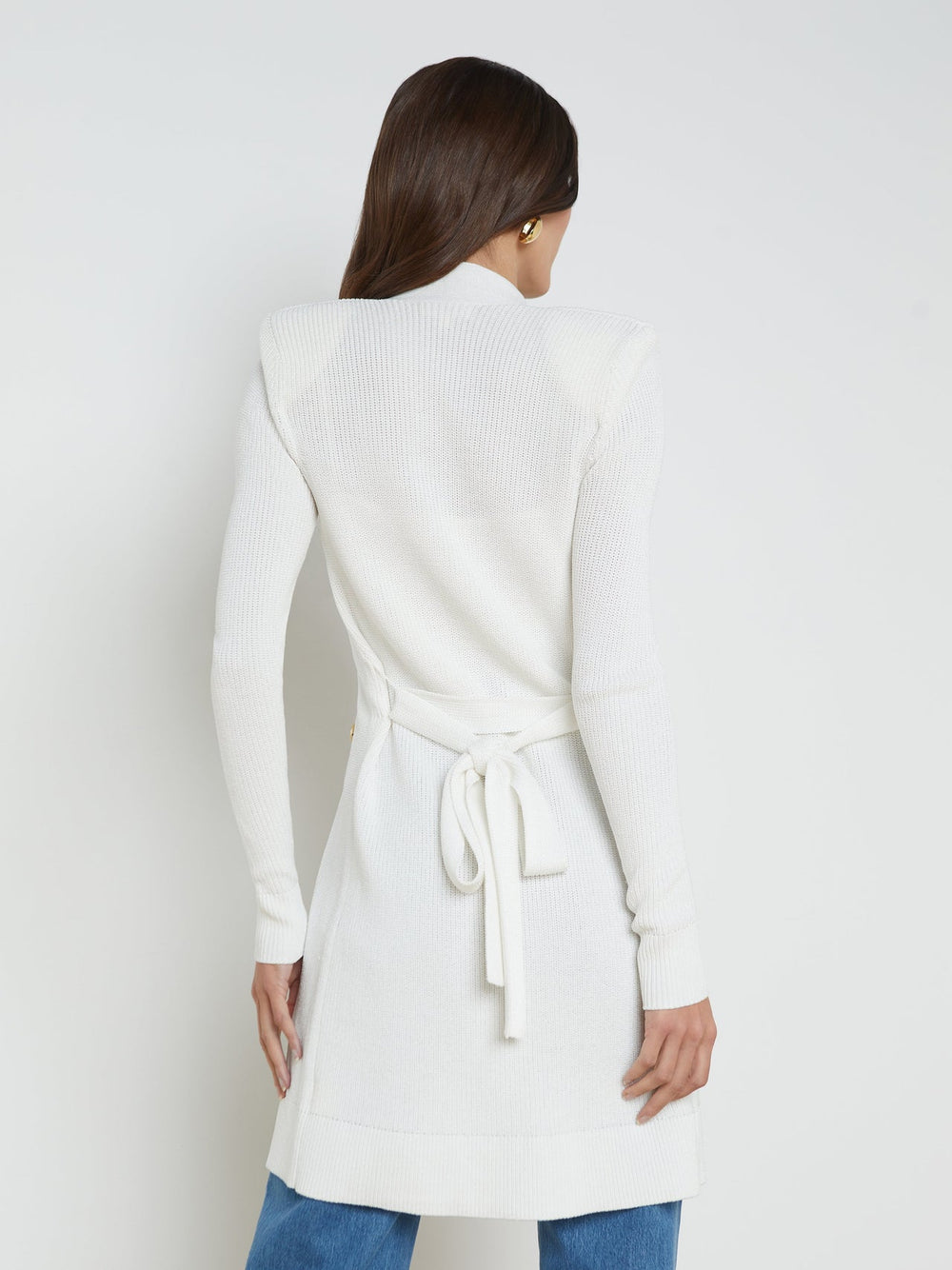 Noe Double-Breasted Cardigan in White