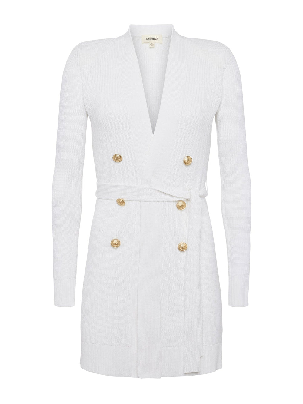 Noe Double-Breasted Cardigan in White