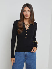 Sterling Long Sleeve Sweater in Black/Gold