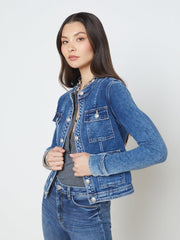 Yari Collarless Jean Jacket in Rhodes