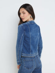 Yari Collarless Jean Jacket in Rhodes