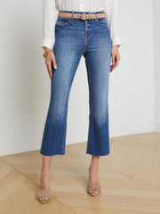 Kendra High-Rise Cropped Flare Jean in Cambridge