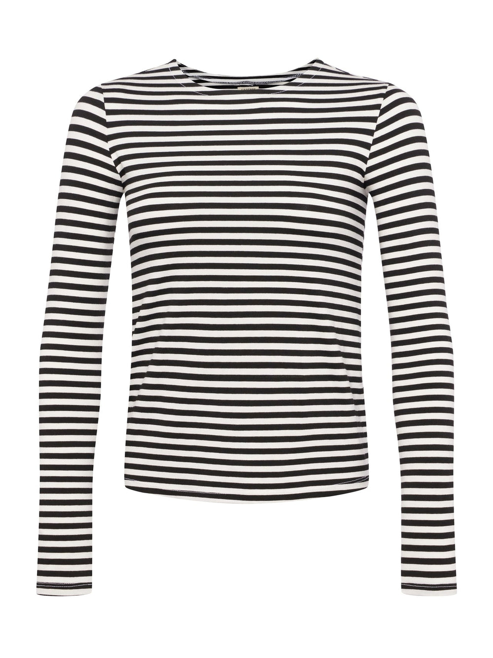 Tess Long Sleeve Tee in Black/White Stripe