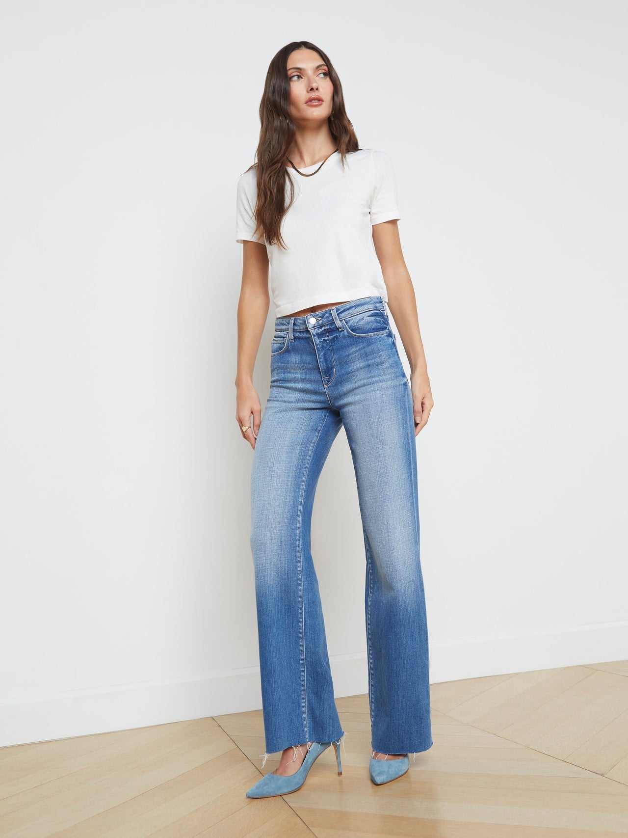 Donna Cotton Cropped Tee in White