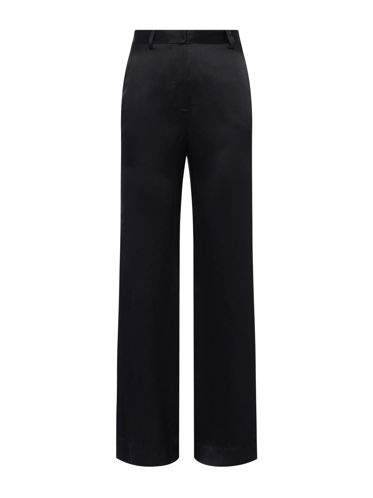 Pilar Silk Wide-Leg Pant in Black