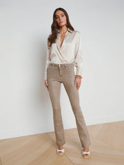 Selma Coated Bootcut Jean in Rye Coated