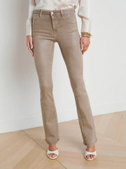 Selma Coated Bootcut Jean in Rye Coated