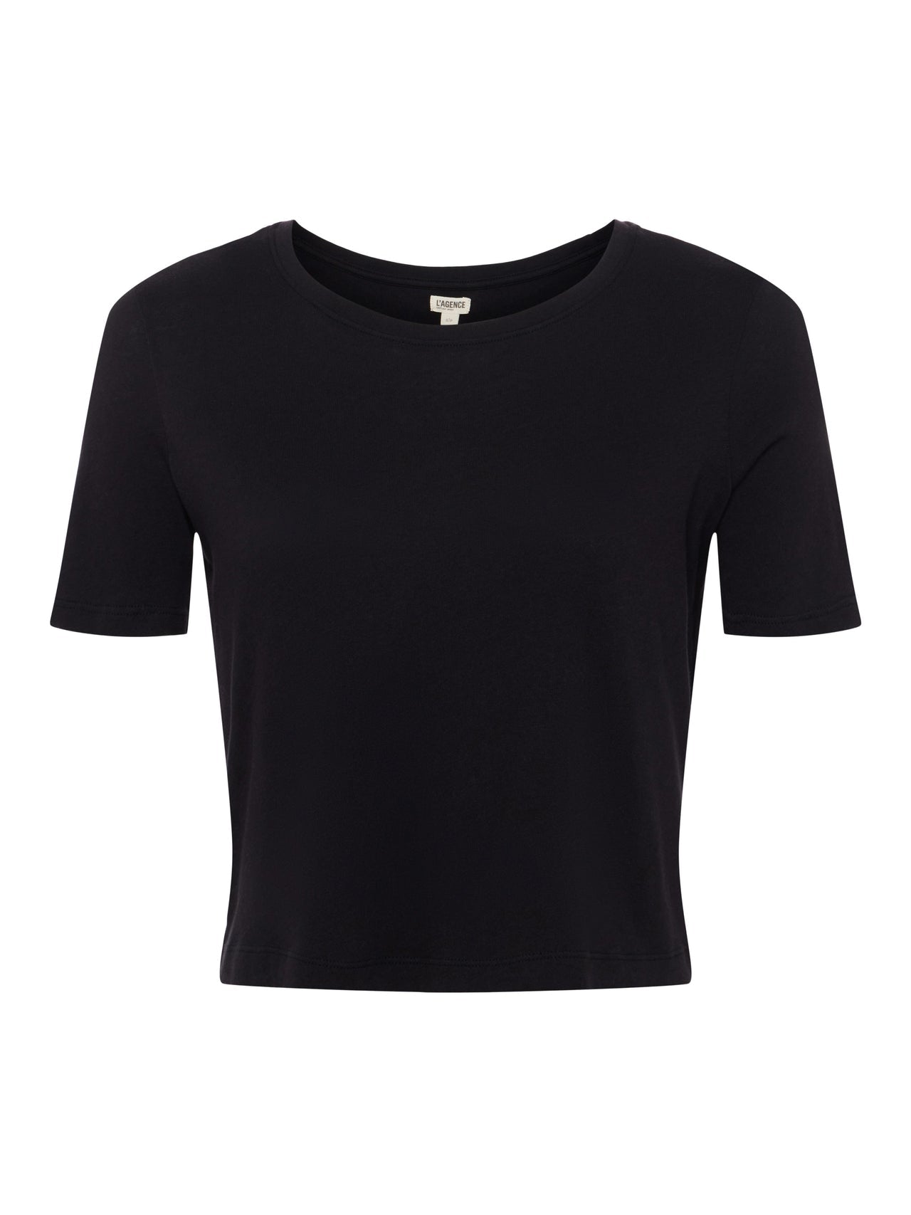 Donna Cotton Cropped Tee in Black