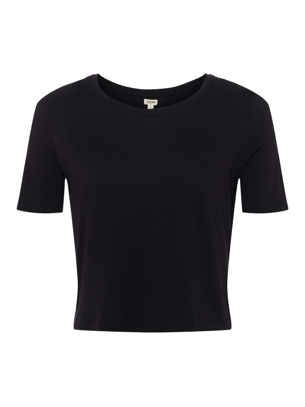 Donna Cotton Cropped Tee in Black